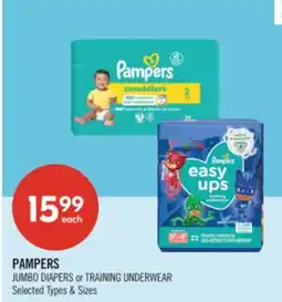 Shoppers Drug Mart PAMPERS JUMBO DIAPERS or TRAINING UNDERWEAR offer