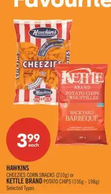 Shoppers Drug Mart HAWKINS CHEEZIES CORN SNACKS (210g) or KETTLE BRAND POTATO CHIPS (156g - 198g) offer