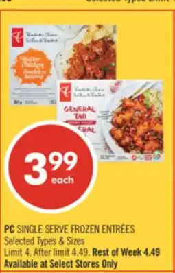 Shoppers Drug Mart PC SINGLE SERVE FROZEN ENTREES offer