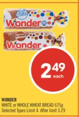 Shoppers Drug Mart WONDER WHITE or WHOLE WHEAT BREAD offer