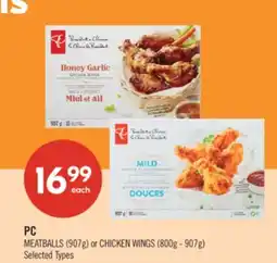 Shoppers Drug Mart PC MEATBALLS (907g) or CHICKEN WINGS (800g - 907g) offer