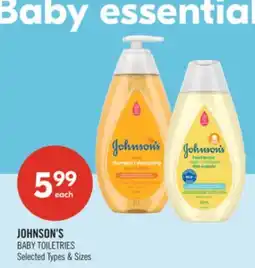Shoppers Drug Mart JOHNSON'S BABY TOILETRIES offer