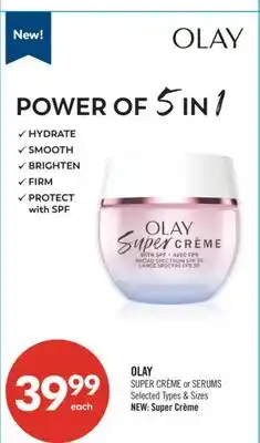Shoppers Drug Mart OLAY SUPER CREME ir SERUMS offer