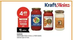 Shoppers Drug Mart CLASSICO TRADITIONAL PIZZA (410ML) or PASTA SAUCE offer