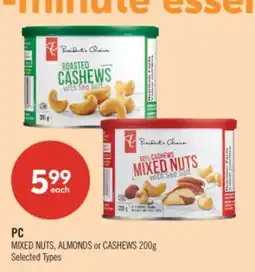 Shoppers Drug Mart MIXED NUTS, ALMONDS or CASHEWS 200g offer