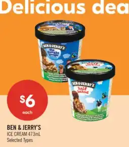 Shoppers Drug Mart BEN & JERRY'S ICE CREAM 473mL offer
