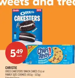 Shoppers Drug Mart CHRISTIE OREO CAKESTERS SNACK CAKES (5's) or FAMILY SIZE COOKIES (453g - 523g) offer