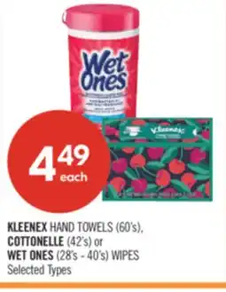 Shoppers Drug Mart KLEENEX HAND TOWELS (60's), COTTONELLE (42's) or WET ONES (28's - 40's) WIPES offer