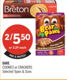Shoppers Drug Mart DARE COOKIES OF CRACKERS offer