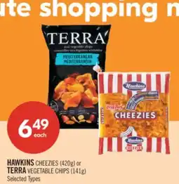 Shoppers Drug Mart HAWKINS CHEEZIES (420g) or TERRA VEGETABLE CHIPS (141g) offer