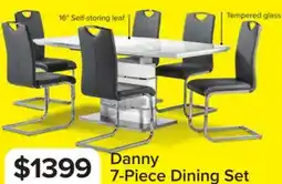 Leon's Danny 7-Piece Extendable Dining Set - White and Dark Grey offer