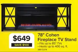 Leon's Cohen 78 Fireplace TV Stand - Grey offer