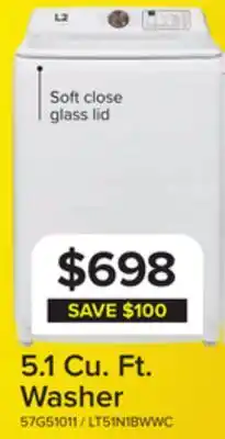 Leon's L2 White Top Load Electric Washer (5.1 Cu.ft ) - LT51N1BWWC offer