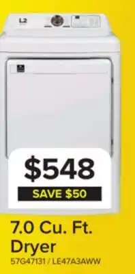 Leon's L2 White Electric Dryer (7.0 Cu.ft) - LE47A3AWW offer