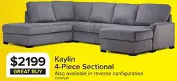 Leon's Kaylin 4-Piece Sectional with Right-Facing Chaise - Grey offer