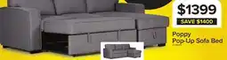Leon's Poppy Pop-Up Sofa Bed - Grey offer
