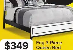 Leon's Fog 3-Piece Queen Bed - White, Black offer