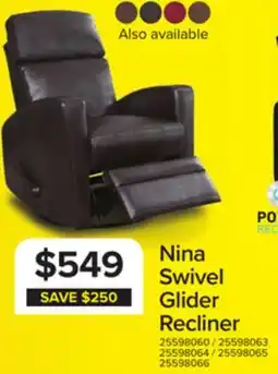 Leon's Nina Swivel Glider Recliner offer