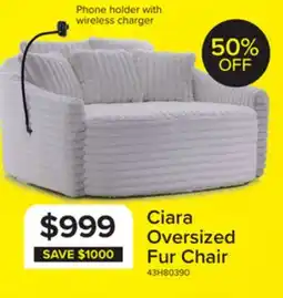 Leon's Ciara Fur Accent Chair - White offer