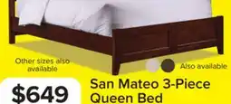 Leon's San Mateo 3-Piece Queen Bed Package- Tuscan offer