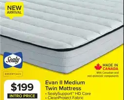 Leon's Sealy Essentials Evan II Medium Twin Mattress offer