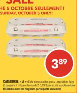 Pharmaprix CATEGORIE A Large White Eggs offer
