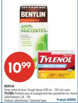 Pharmaprix BENYLIN Cough Syrup (100 mL - 250 mL) or TYLENOL Cold Products (18-20) offer