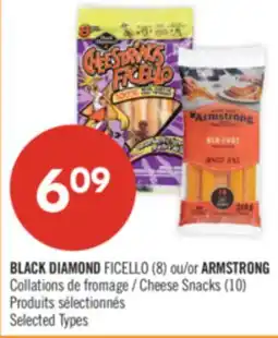 Pharmaprix BLACK DIAMOND FICELLO (8) or ARMSTRONG Cheese Snacks (10) offer