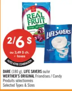 Pharmaprix DARE (180 g), LIFE SAVERS or WERTHER'S ORIGINAL Candy offer
