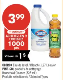 Pharmaprix CLOROX Bleach (1,27 L) or PINE-SOL Household Cleaner (828 mL) offer