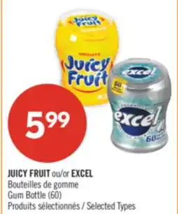 Pharmaprix JUICY FRUIT or EXCEL Gum Bottle offer