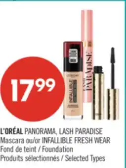 Pharmaprix L'ORÉAL PANORAMA, LASH PARADISE Mascara or INFALLIBLE FRESH WEAR Foundation offer