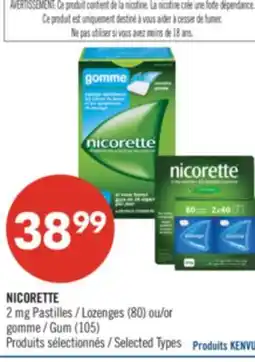 Pharmaprix NICORETTE Lozenges (80) or Gum (105) offer
