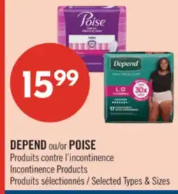 Pharmaprix DEPEND or POISE Incontinence Products offer