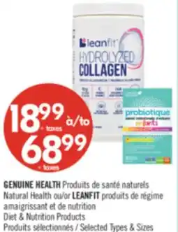 Pharmaprix GENUINE HEALTH Natural Health or LEANFIT Diet & Nutrition Products offer