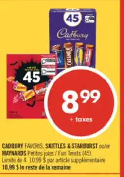 Pharmaprix CADBURY FAVORIS, SKITTLES & STARBURST or MAYNARDS Fun Treats (45) offer
