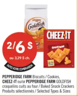 Pharmaprix PEPPERIDGE FARM Cookies, CHEEZ-IT or PEPPERIDGE FARM GOLDFISH Baked Snack Crackers offer