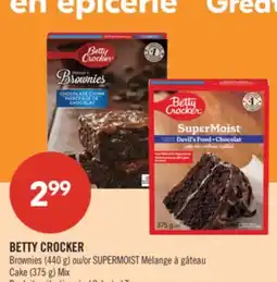 Pharmaprix BETTY CROCKER BROWNIES (440 G) OU/OR SUPERMOIST MÉLANGE À GÂTEAU CAKE (375 G) MIX offer
