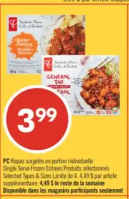 Pharmaprix PC Single Serve Frozen Entrees offer