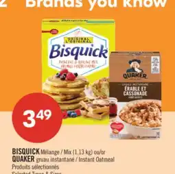 Pharmaprix BISQUICK Mix (1.13 kg) or QUAKER Instant Oatmeal offer