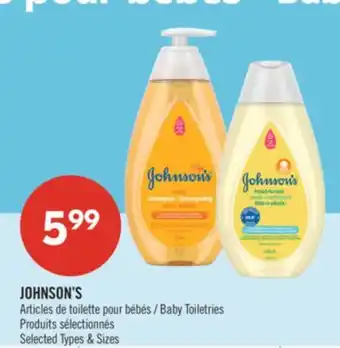 Pharmaprix JOHNSON'S Baby Toiletries offer