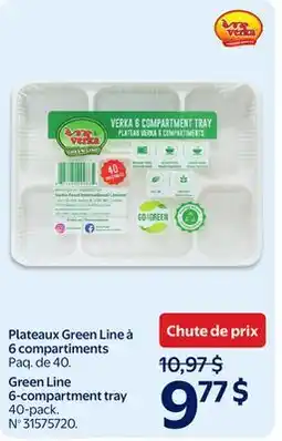 Walmart Plateaux Green Line à 6 compartiments offer
