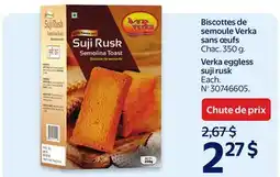 Walmart Biscottes de semoule Verka sans œufs offer
