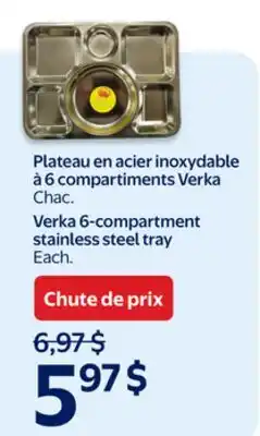 Walmart Plateau en acier inoxydable à 6 compartiments Verka offer
