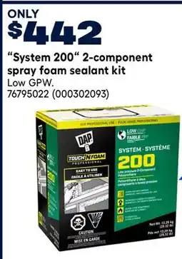 RONA System 200 2-component spray foam sealant kit Low GPW offer