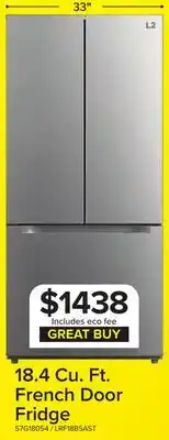 Leon's 18.4 Cu. Ft. French Door Fridge offer