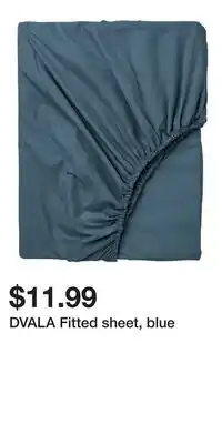 IKEA DVALA Fitted sheet, blue offer