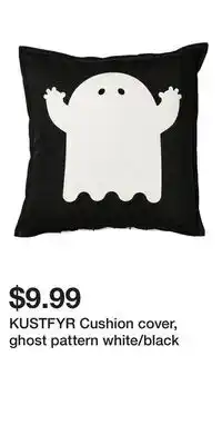 IKEA KUSTFYR Cushion cover, ghost pattern white/black offer