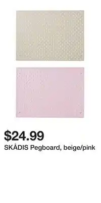 IKEA SKÅDIS Pegboard, beige/pink offer