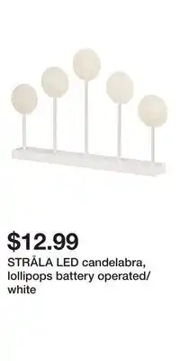 IKEA STRÅLA LED candelabra, lollipops battery operated/white offer